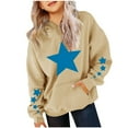 thumbnail image 3 of MeetoTime Kids Long Sleeved Hooded Sweatshirt Star Printed Round Neck Top for Baby Boys Girls 4-14 Years, 3 of 4
