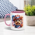 thumbnail image 4 of Patriotic Yorkshire Terrier Celebrates 4th of July 11oz Accent Two-tone Mug Yorkie Dog Lover Gifts Coffee Tea Cup - 02009, 4 of 5