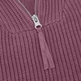 thumbnail image 4 of HAiming Womens Sweaters Fall Trendy Half Zip Sweater Casual Long Sleeve Lapel V Neck Ribbed Knit Pullover Jumper Tops, 4 of 5