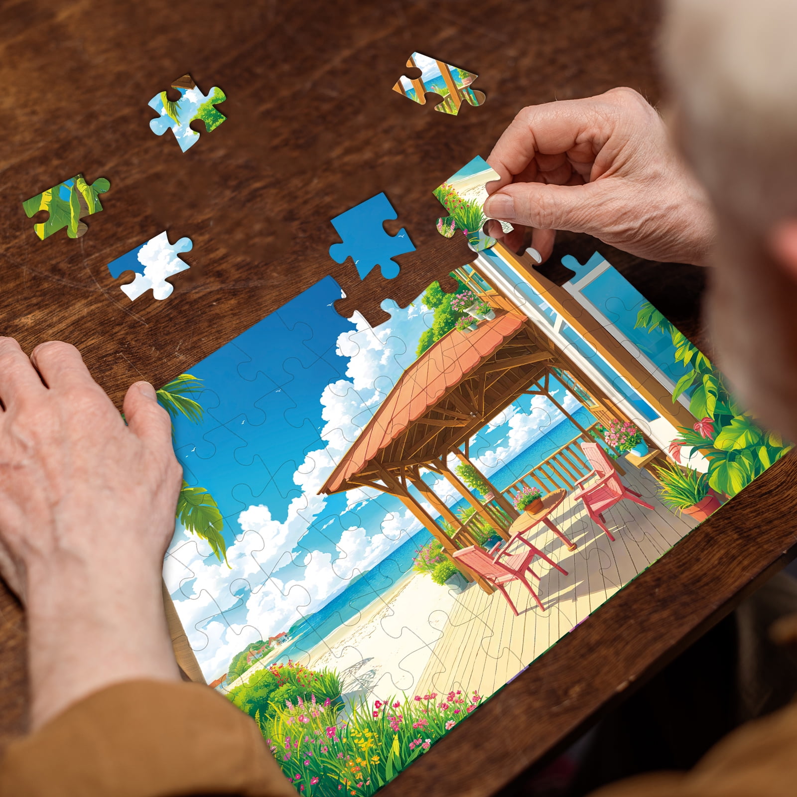 Sunhigh Dementia Puzzles for Elderly, Set of 3-60 Piece Jigsaw Puzzle, Alzheimer’s Products and Activities for Seniors  Serene Nature Bliss