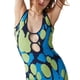 thumbnail image 3 of VISgogo Vestido de punto para mujer, cuello en U, sin mangas, corte frontal, verano, casual, estampado, ajustado, midi, vestido VISgogo  moda, 3 of 9