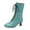 Green, variant on Boots for Women Mid Calf Winter Boots Lace Up Round Toe Adjustable Straps Mid Flare Heel Fashion Fall Winter Boots