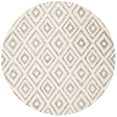 thumbnail image 2 of SAFAVIEH Micro-Loop Steve Geometric Diamonds Wool Area Rug, Grey/Ivory, 5' x 5' Round, 2 of 5