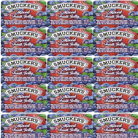 Smucker's Mixed Grape Jelly 30 Count – 0.5 oz Single-Serve Cups, Back to School, Lunchbox Snacks, Portion Control, Shelf-Stable, Breakfast, Travel-Ready Jelly