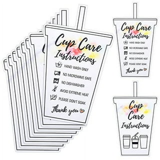 50 Tumbler Care cards, Tumbler Care Instructions, Tumbler care and cleaning  cards, cup care instructions