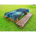 thumbnail image 1 of Ethnic Outdoor Tablecloth, Grunge Style Tree Pattern with Ethnic Mandala and Spiral Shapes Blurry Artwork, Decorative Washable Fabric Picnic Table Cloth, 58 X 84 Inches,Turquoise Brown, by Ambesonne, 1 of 2