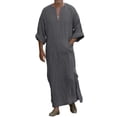 thumbnail image 1 of Mens Arab Muslim Long Robe Clothes Casual Middle East Islamic Thobe Kaftan Robes, 1 of 3
