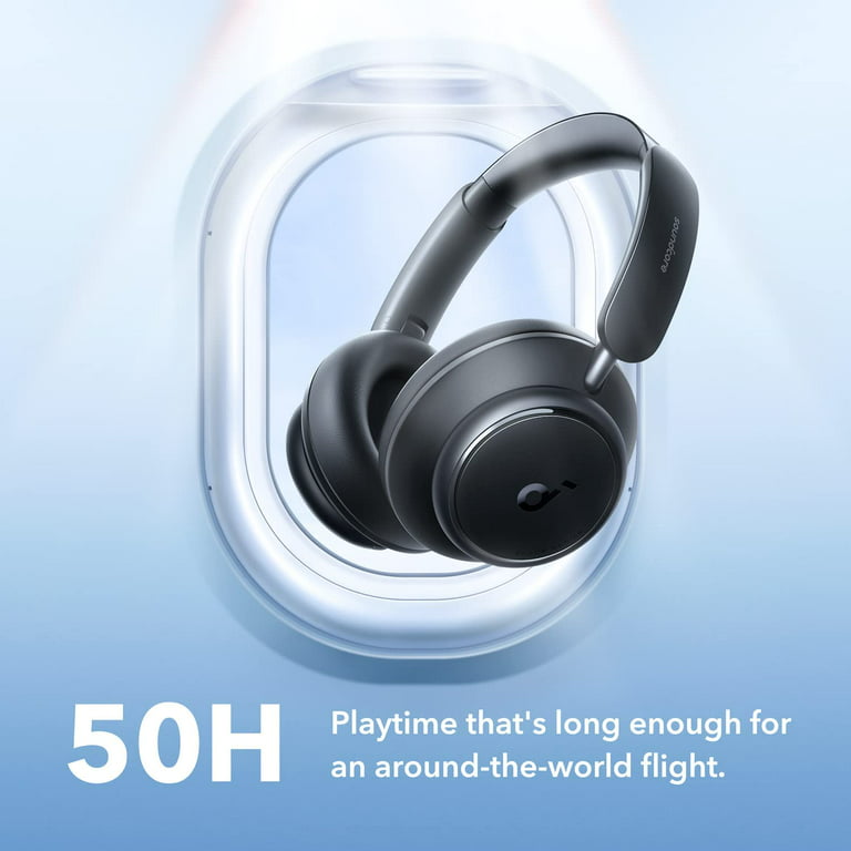 Adaptive Noise Soundcore 50H Cancelling Playtime to Anker Reduce by Q45 by 98%, Space Noise Up Active Headphones,