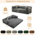thumbnail image 3 of Timbernest 78.8" Folding Sofa Bed Convertible Sleeper Sofa Corduroy Loveseat Boneless Modular Sectional Sofa for Living Room, Gray, 3 of 14