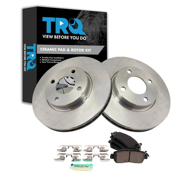 TRQ Front Brake Pad & Rotor Kit Brake Pads Brake Rotor Ceramic Fits Select 2018-2022 Nissan Kicks 2020-2022 Versa