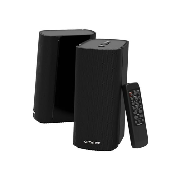 Creative T100 - Speakers - for PC - wireless - Bluetooth - 40 Watt (total) - black