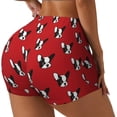 thumbnail image 2 of Xecao Bulldog Red Print Workout Shorts for Women Soft Smooth Gym Yoga Scrunch Active Tennis Workout Running Shorts, 2 of 9