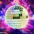 thumbnail image 5 of Christmas Hanging Mini Disco Ball Ornaments, 10cm Silver Reflective Disco Balls for Christmas Tree Holiday Party Wedding Supplies (1PC), 5 of 8