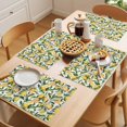 thumbnail image 5 of Summer Lemon Placemats Set of 4 Farmhouse Tropical Botanical Fruit Place Mats Indoor Wipeable Table Mats Washable Cloth Dining Table Placemats for Kitchen Holiday Party Home Decor 13x19 Inch, 5 of 9
