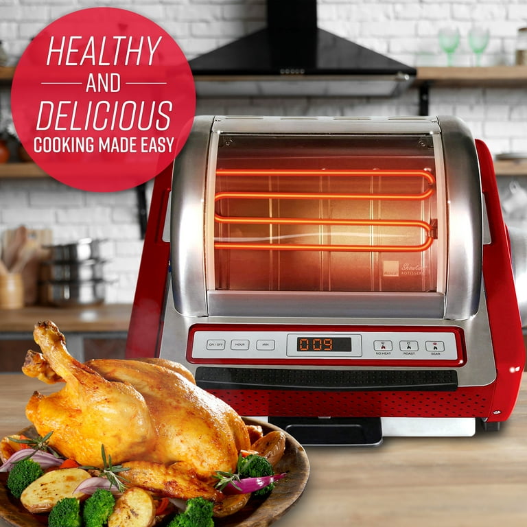 Ronco EZ-Store Rotisserie Oven, Large Capacity, Red, with Ronco EZ-Store Rotisserie Oven, Large Capacity, Red, with