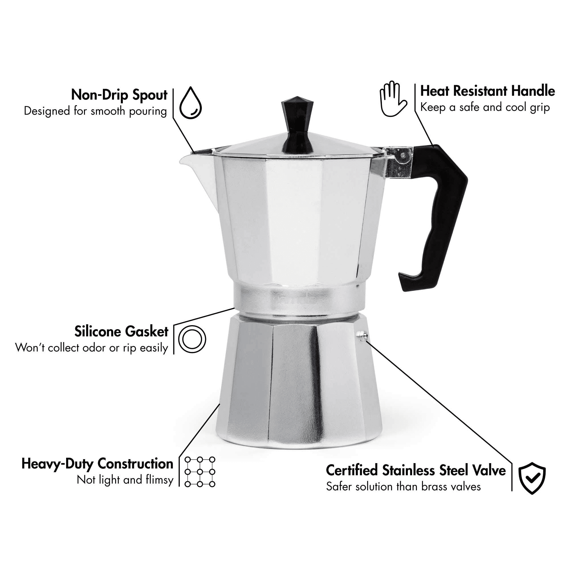 Square Root Moka Pot 450ml 9 cup – The Square Root
