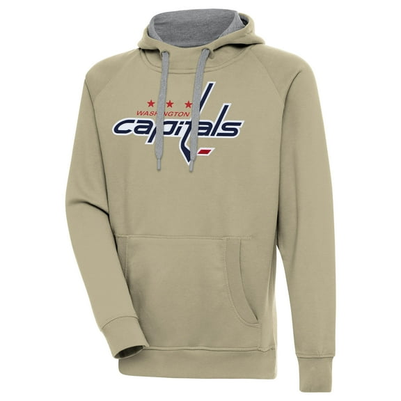 Men's Antigua Khaki Washington Capitals Victory Pullover Hoodie