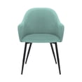 thumbnail image 2 of Pixie Two Tone Teal Fabric Dining Room Chair with Black Metal Legs, 2 of 3