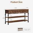 thumbnail image 2 of IdeaHouse 52" Console Table, Entryway Table with 3 Storage Drawers, 3 Tier Industrial Metal Sofa Table, Behind CouchTable, Hallway Table for Entry, Living Room-Rustic Brown, 2 of 8