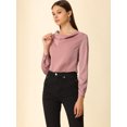 thumbnail image 2 of Unique Bargains Hauts Élégants à Manches Longues en Satin pour Femmes, 2 of 6