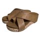 thumbnail image 3 of Bmisegm Women's Solid Color Sandals with Sloping High Heels Sandals Women Summer Khaki 6.5, 3 of 9