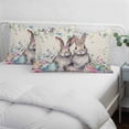 thumbnail image 3 of Bunny Easter Pillow Covers, Linen Long Throw Pillow Case, Eucalyptus Leaves Spring Floral Eggs Rustic Holiday Pillow Protector Decorative Cushion Cover for Living Room/Bedroom 20" x 30", 3 of 8