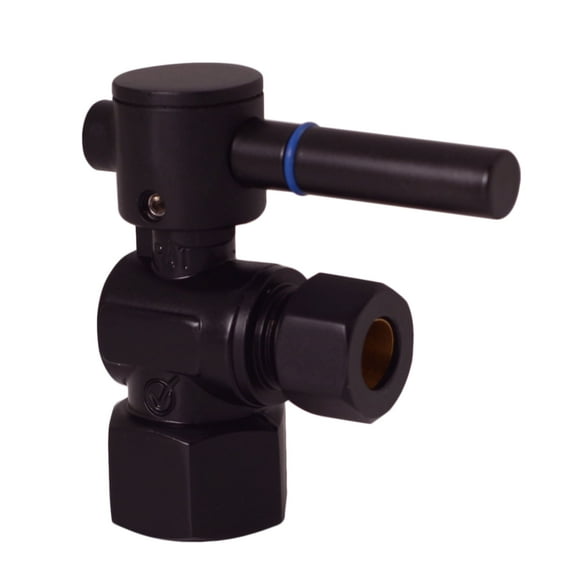 Westbrass 1/4-Turn Lever Angle Stop Valve, 1/2" IPS x 3/8" OD, Oil Rubbed Bronze