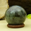 Reikiera Crystal Healing Labradorite Stone Ball Natural Gemstone Sphere with Ring Stand Reiki Table Decor- Choose Size