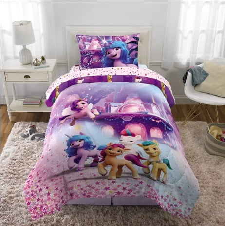 My Little Pony Comforter Sheet Set Bed In Bag Twin Reversible Kids Bedding 4 PC 