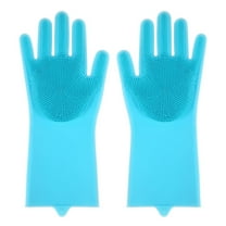 Silicone Dishwashing Gloves Reusable Cleaning Gloves Carpet Cleaning Solution Dish Brushes to Wash Release Kitchen Scrub Pad Holder Floor Long Handle Toilet Brush Set Kitchen Brush Holder Cute Pan