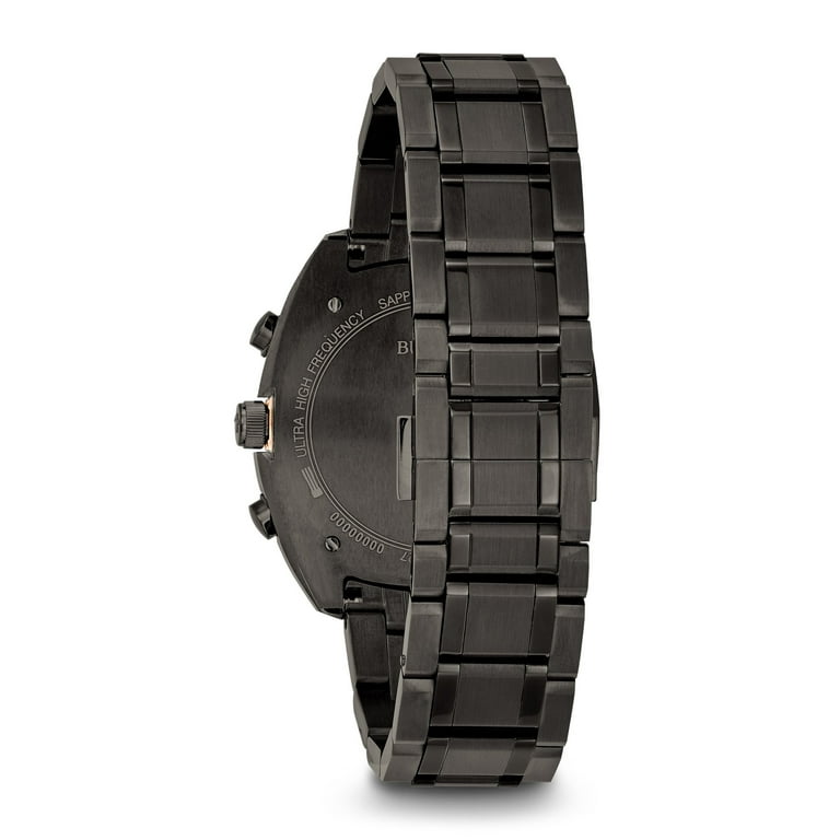 Curv 98A158 Gunmetal Gunmetal Leather Analog Quartz Men s Watch Walmart