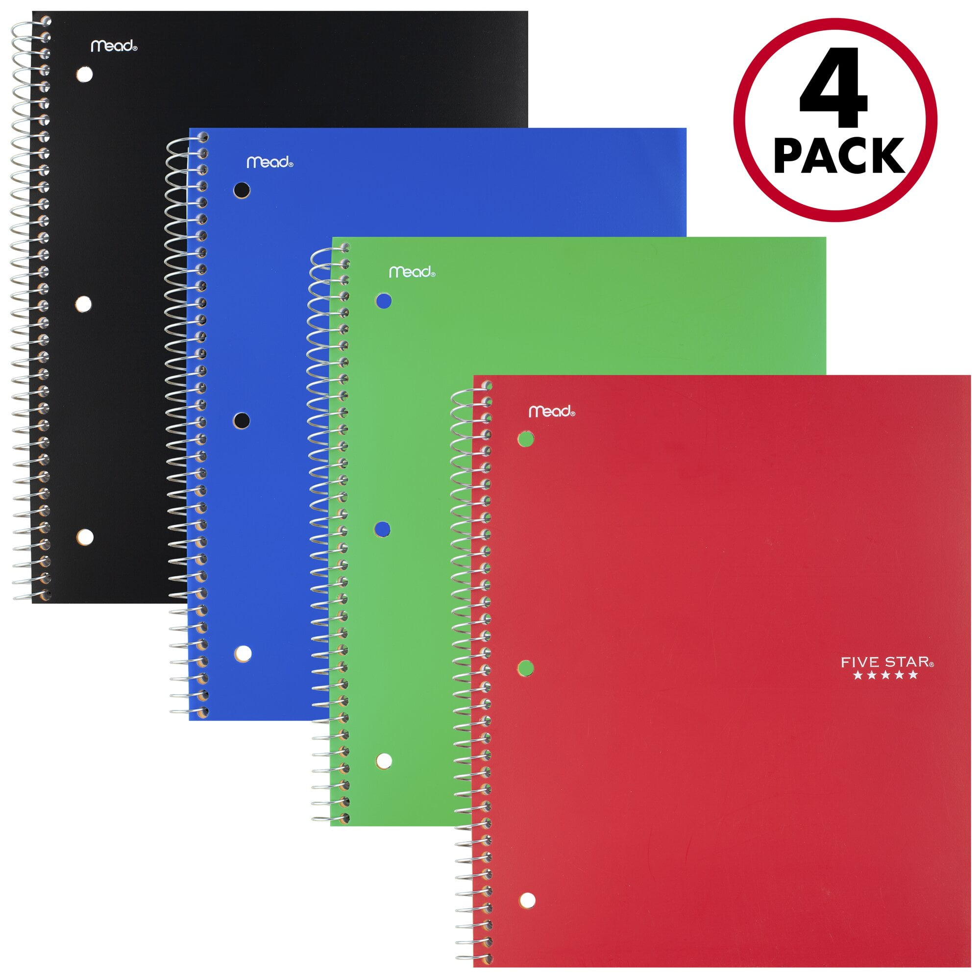 Five Star Wirebound Notebook 1 Subject College Ruled 11 x 8 12 Assorted Colors 4