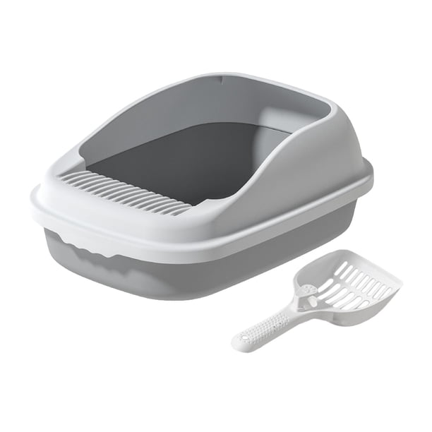 Caja de arena para gatos Yuyangstore Bandeja de arena semicerrada Gris