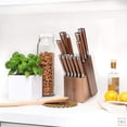 thumbnail image 2 of Styled Settings Copper Stainless Steel Knife Set with Walnut Knife Block, 2 of 7