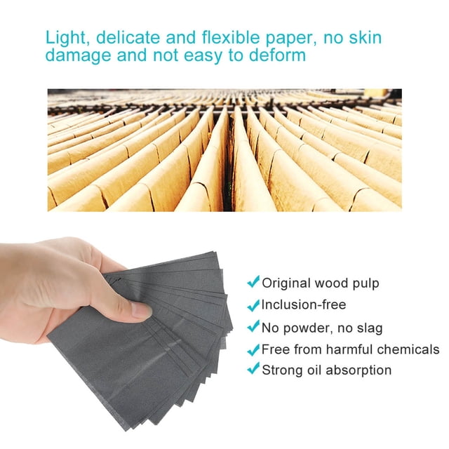 Papel secante, 80 piezas/paquete, papel secante para hombres, papel para control de aceite facial, papel resistente y duradero
