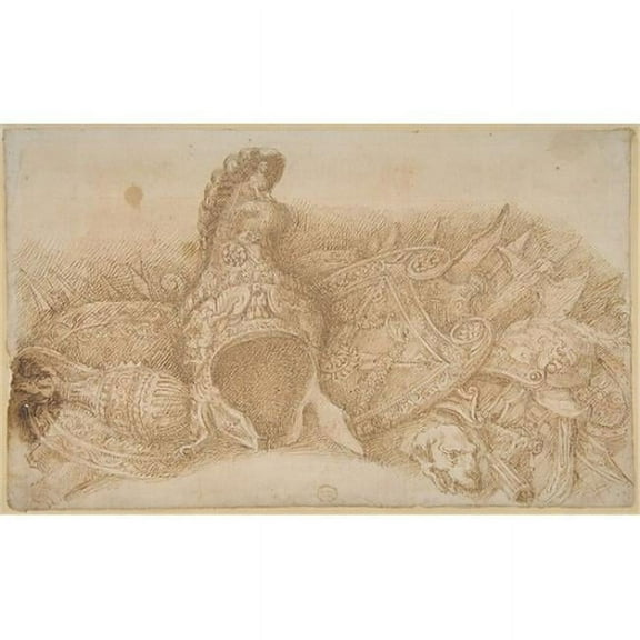 Frieze of Trophies Poster Print by Copy After Polidoro Da Caravaggio - Italian Caravaggio Ca. 1499 - 1543 Messina - 18 x 24