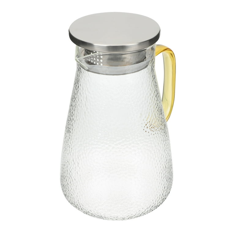 Nuolux Pitcher Glass Jug Water Carafe Lid Tea Juice Beverage Fridge Dispenser Milk Iced Drink Ice Gallon Serving Container, Size: 21X11.5M