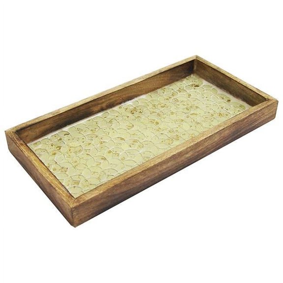 Gold Mosaic Wooden Tray