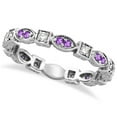 thumbnail image 2 of Amethyst CZ Diamond Eternity Anniversary Ring Band Stacking 925 Sterling Silver Gemstone Jewelry For Women Gift By KIRAN FINE JEWELS, 2 of 5
