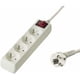 thumbnail image 1 of Regleta con interruptor de red de 2 m, 4 enchufes, cable alargador de 220 V, regleta de calidad con seguridad para niños, color blanco,, 1 of 5
