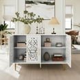 thumbnail image 7 of HLR 48" Accent Cabinet with 4 Doors, Vintage Hollow Carving Storage Credenza, Sideboards and Buffets Cabinet for Living Room, Kitchen, Dining Room, Entryway, 7 of 7