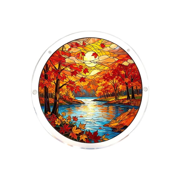 Win s Way Acrylic Jigsaw Puzzle Suncatcher, Vibrant Stained Glass Effect Window Hanging Ornament for Garden, Indoor/Outdoor Home Decor Gift