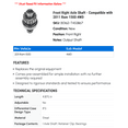 thumbnail image 2 of Front Right Axle Shaft - Compatible with 2011 Ram 1500 4WD, 2 of 2