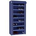 thumbnail image 4 of Local à chaussures portatif en polyester, 8 étages, bleu marine, 4 of 5
