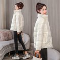 thumbnail image 1 of Chaqueta de algodón gruesa sin lavado con cara brillante para mujer, chaqueta de algodón corta y holgada, chaqueta de cuello alto, chaqueta de algodón de plumón para mujer, 1 of 5