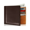 thumbnail image 1 of Genuine Leather Slim Wallets For Men - Mens Bifold Wallet With ID Window & Gift Box RFID Blocking, 1 of 7