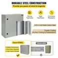 thumbnail image 3 of VEVOR Electrical Enclosure, 16'' x 16'' x 8'', UL Certified NEMA 4 Outdoor Enclosure, IP65 Waterproof & Dustproof Cold-Rolled Carbon Steel Hinged Junction Box for Outdoor Indoor Use, with Rain Hood, 3 of 9