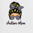 thumbnail image 2 of Autism Awareness Mom Life Messy Hair Bun | Cool Support Neon Print Bandana Mother's Day Women's Standard V-Neck Tee, White, Medium, 2 of 5