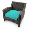 thumbnail image 3 of Jordan Manufacturing Sunbrella 21.5" x 22.5" Canvas Aruba Turquoise Solid Rectangular Outdoor Deep Seat Chair Cushion Set with Ties and Welt, 3 of 11