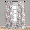 thumbnail image 4 of Ambesonne Tropical Curtains, Garden Roses Boho Plot, Pair of 28"x95", Coral and Pale Reseda Green, 4 of 5